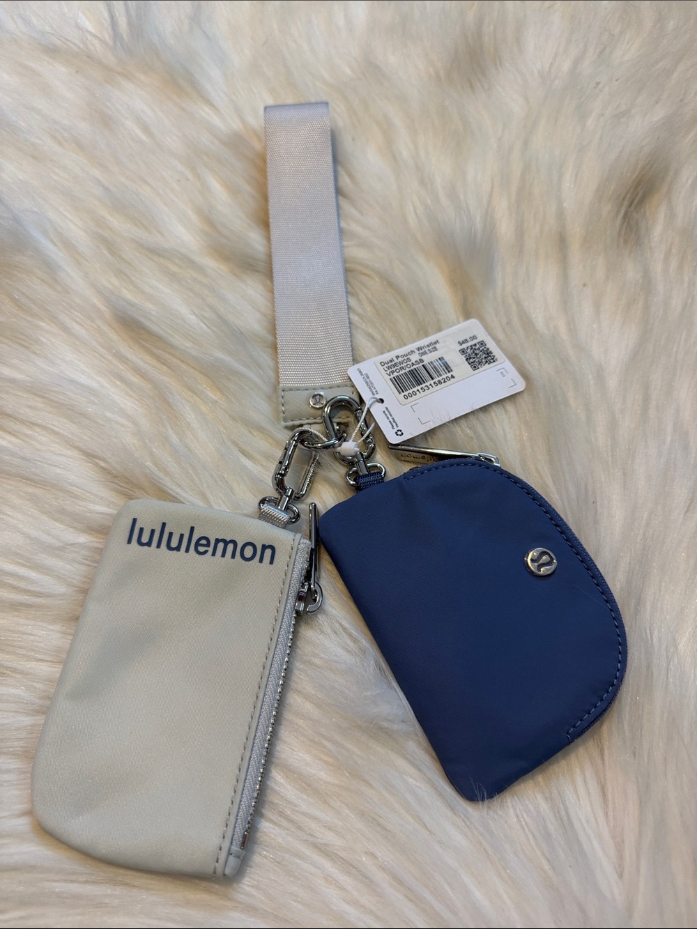 NWT Lululemon Dual Pouch Wristlet Vapor/Oasis Blue